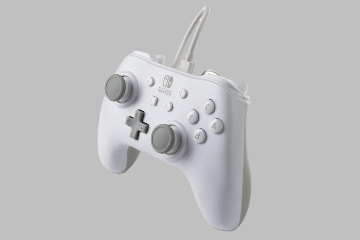 Power A Mando con Cable Blanco Mate para Nintendo Switch