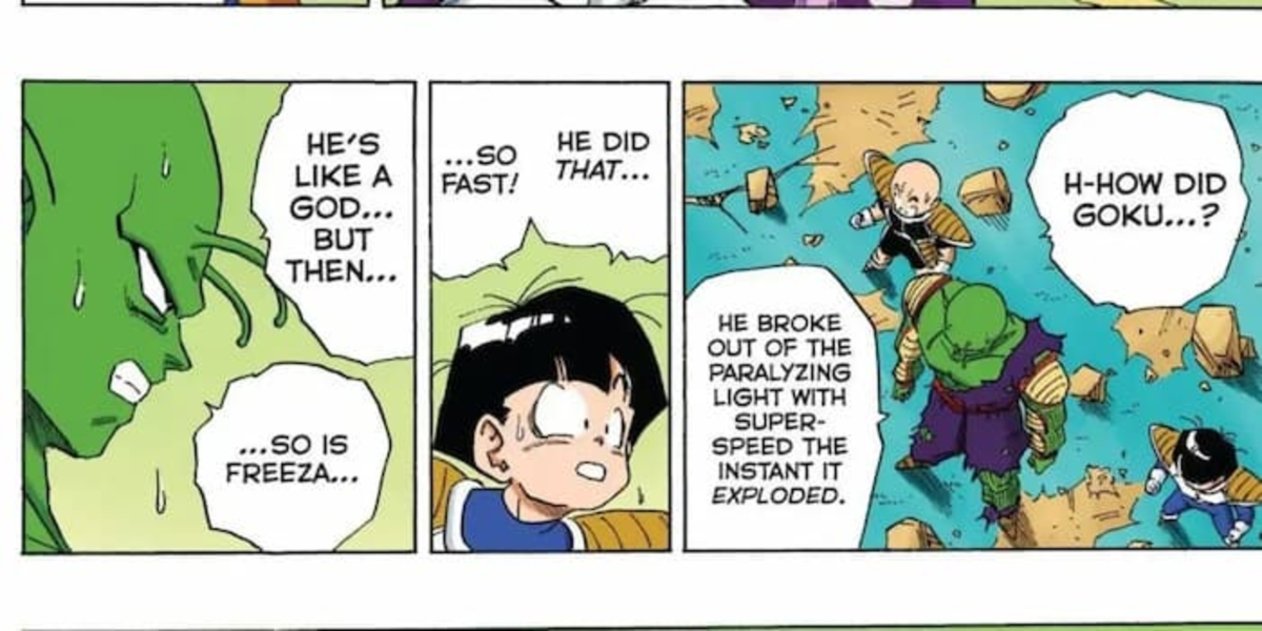 Piccolo ha comentado que el poder de Goku es igual al de los dioses y que Freezer también se encuentra a la par de un Dios