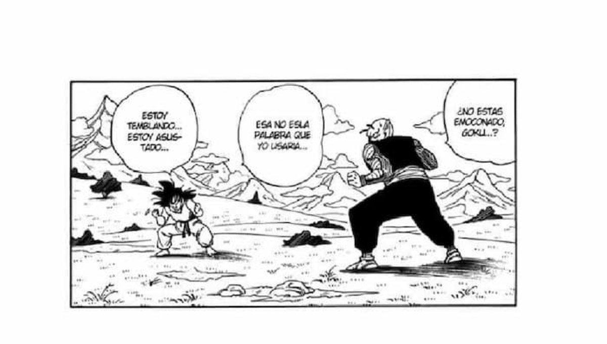 Piccolo le pregunta a Goku si se encuentra emocionado al enfrentarse a un rival más poderoso
