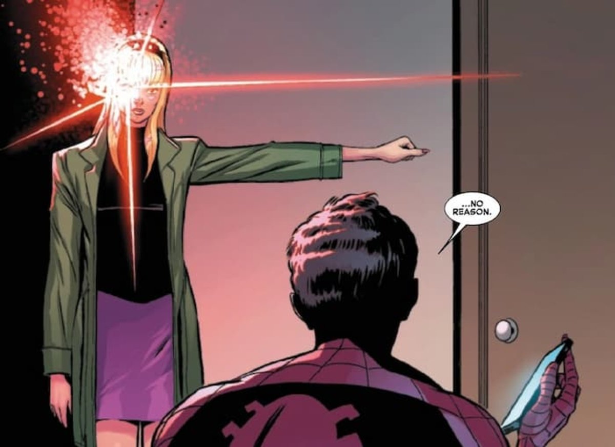 El Progenitor apareciendo ante Spider-Man en forma de Gwen Stacy.