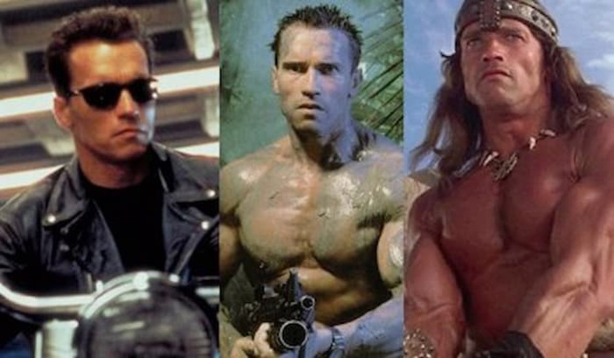 Arnold Schwarzenegger en algunas películas.