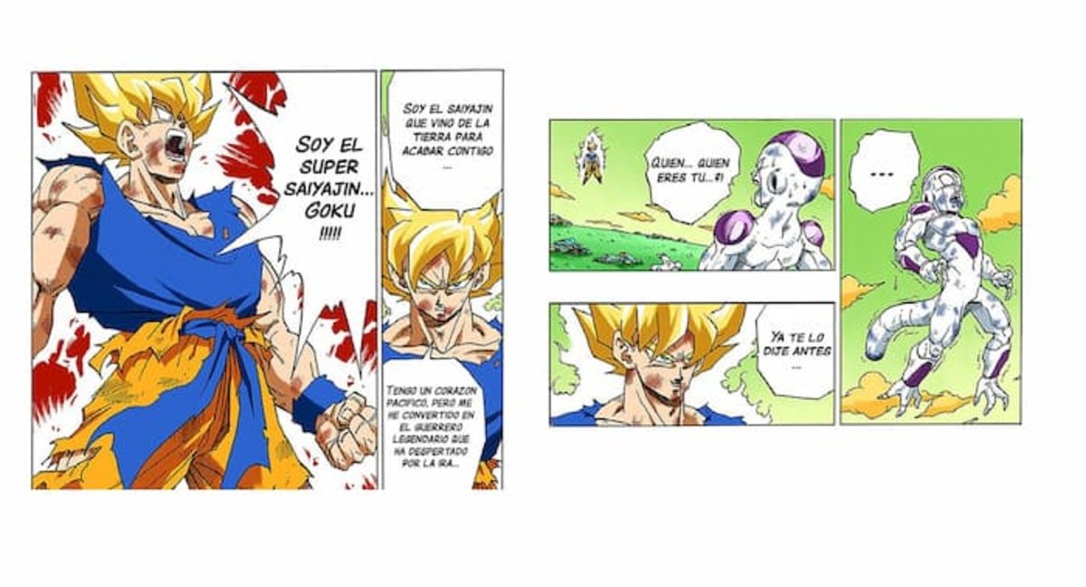 Goku le explica a Freezer cómo pudo acceder al Super Saiyan