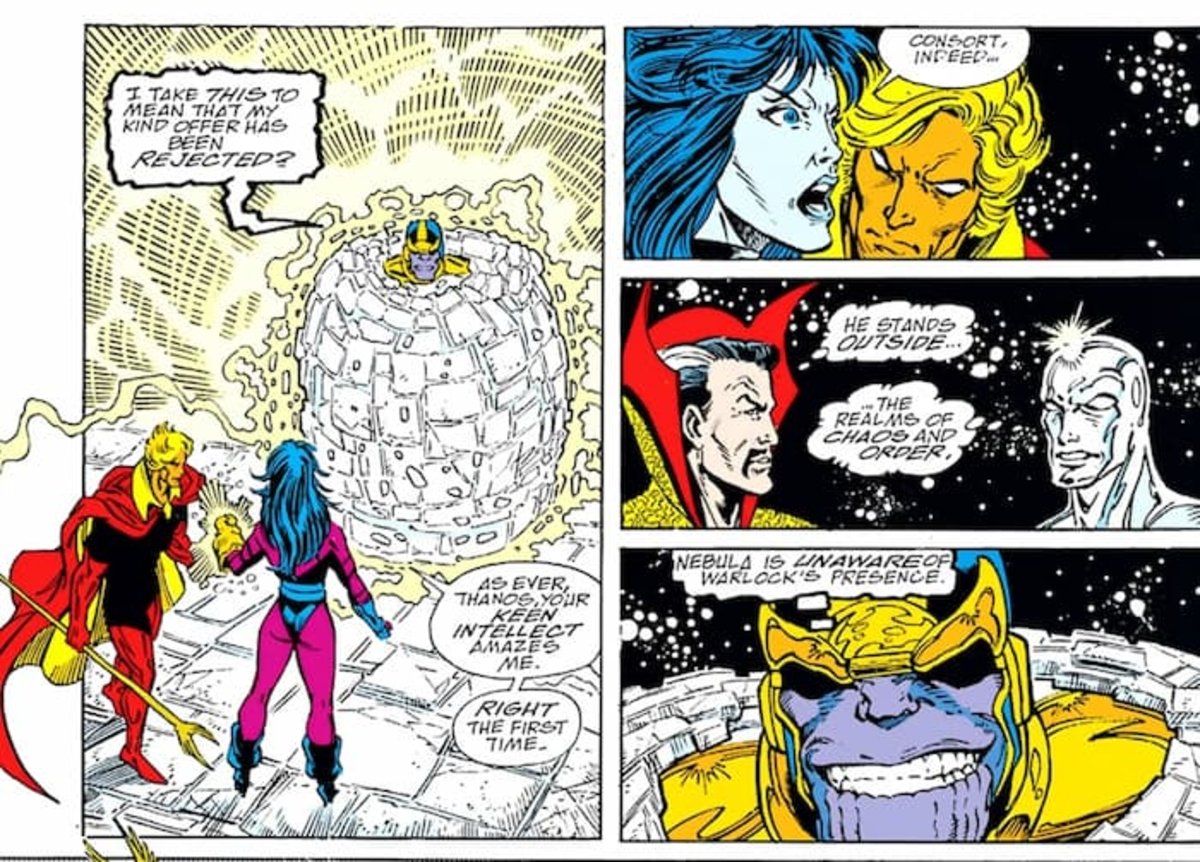 Imágenes extraídas del volumen #6 del cómic Infinity Gauntlet de 1991.