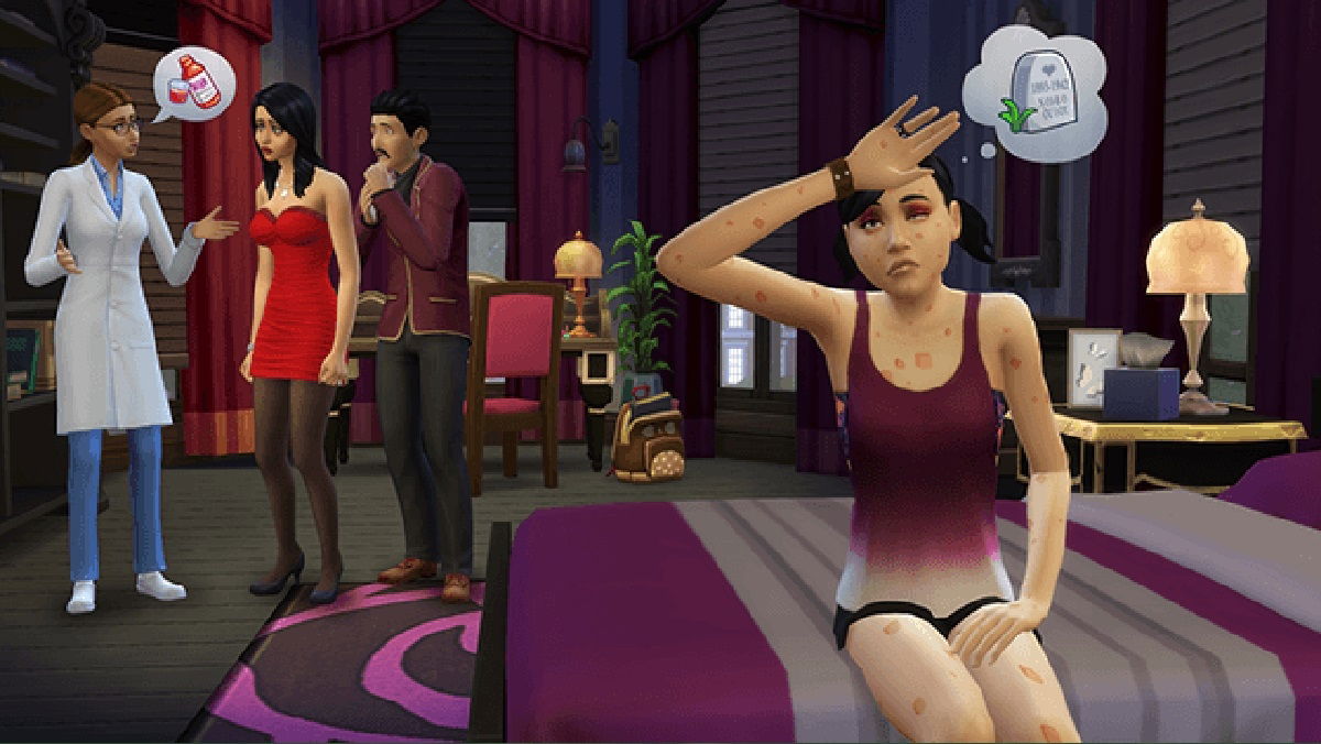 Sim enfermo en Los Sims 4