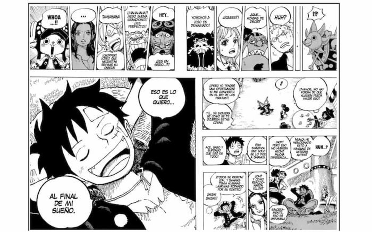 Luffy le ha contado su sueño a su tripulación, dando a entender que posiblemente no hable sobre este nuevamente en un buen tiempo