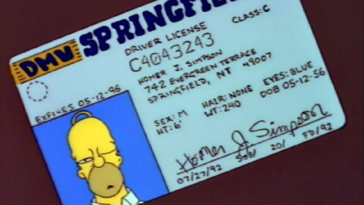 Carné de conducir de Homer Simpson