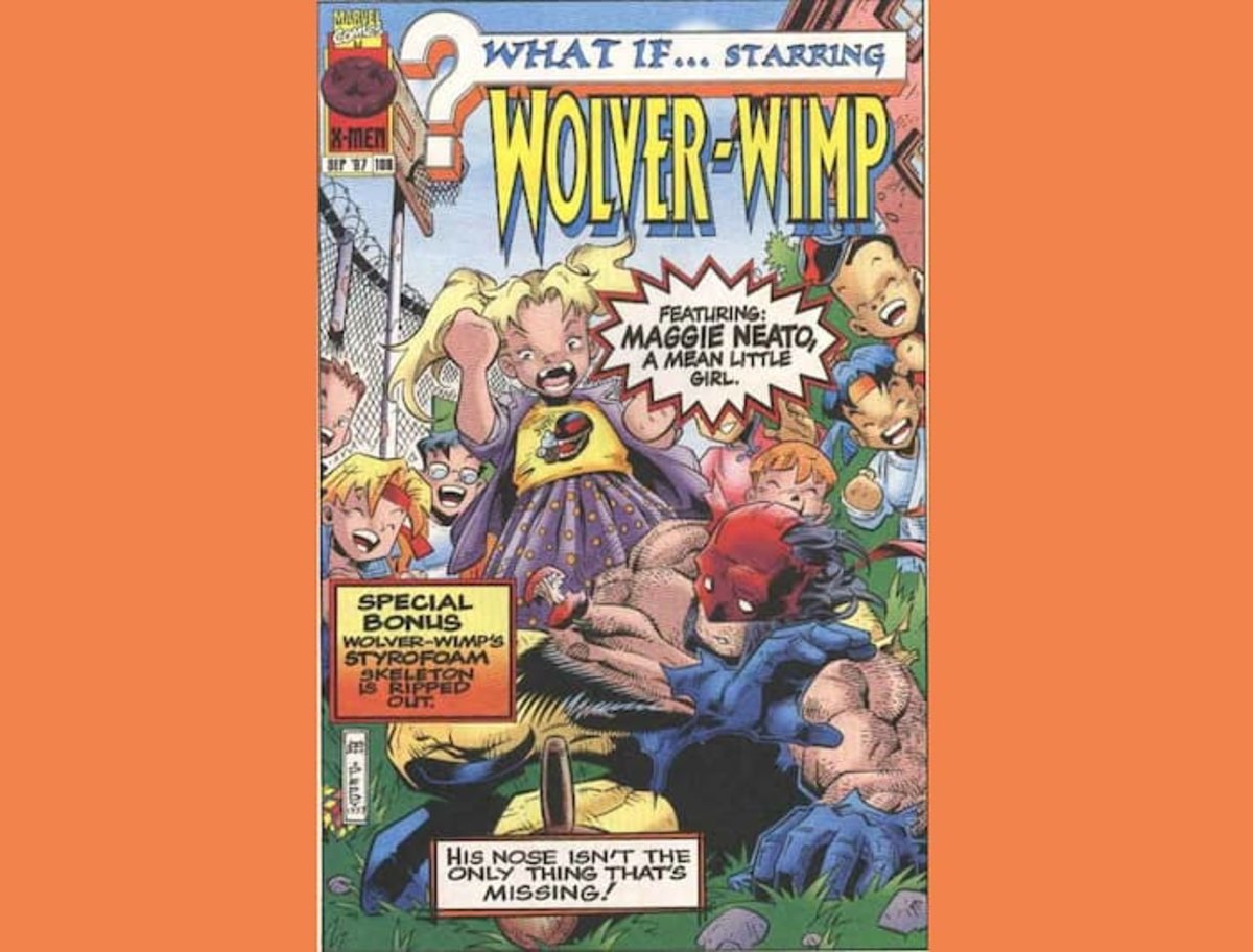 Portada de "Wolver-Wimp" perteneciente al volumen #100 del cómic What If...? de Marvel