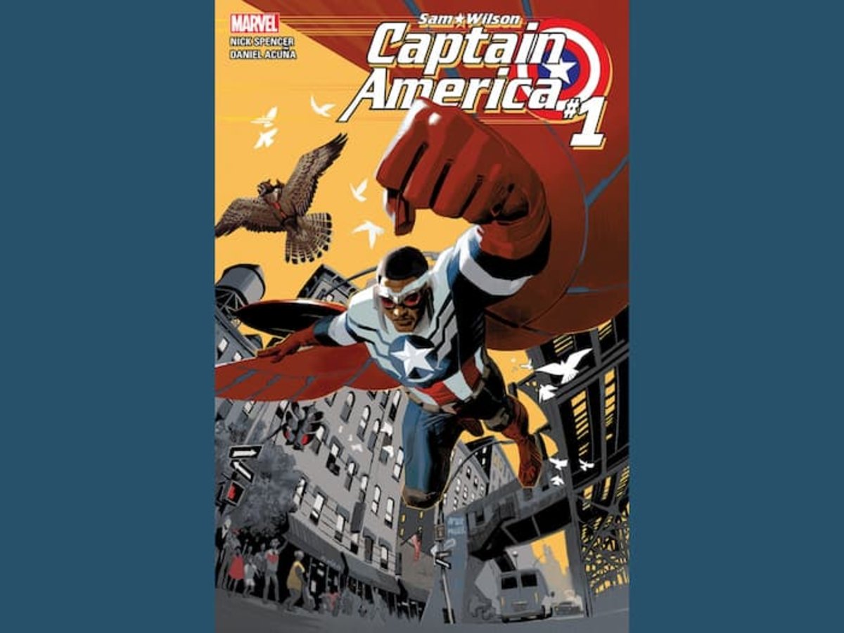 Portada del volumen #1 del cómic Captain America, del año 2015, de Marvel Comics
