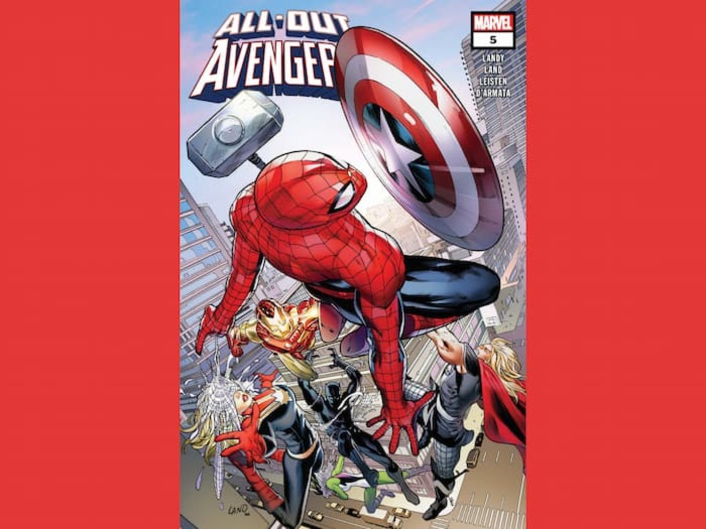 Portada del volumen #5 del cómic All-Out Avengers, de Marvel