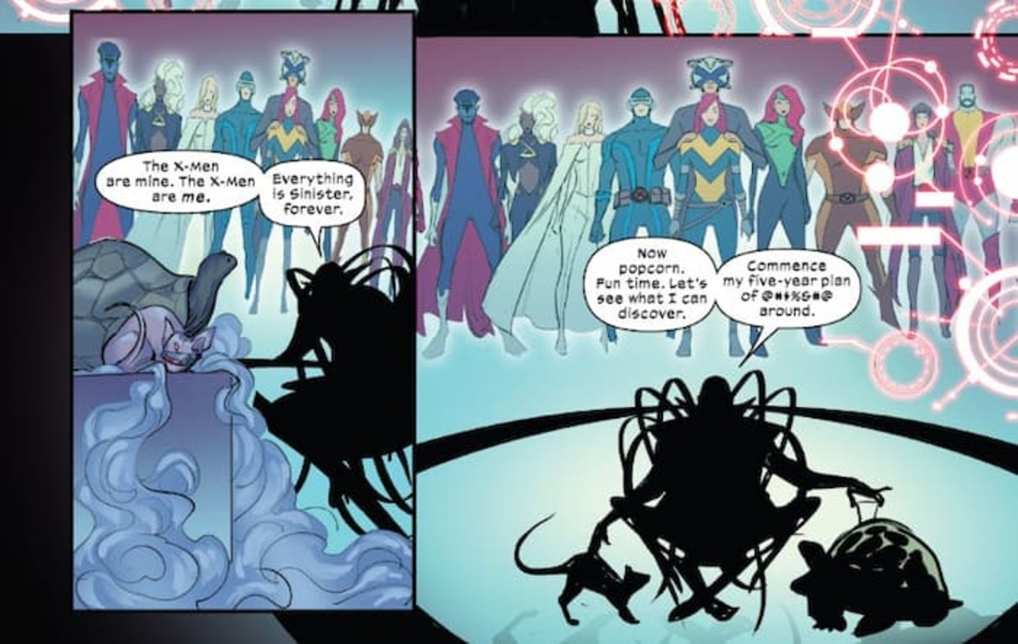 Mr. Sinister afirmando que los X-Men le pertenecen en el volumen #1 del cómic Sins of Sinister