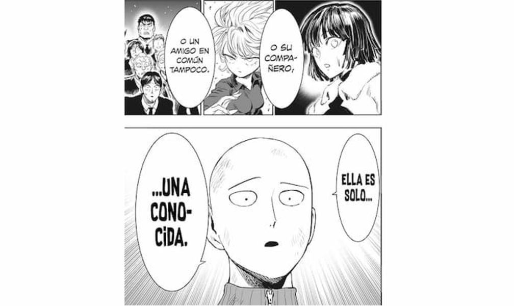 Saitama afirmando que Fubuki es solo una conocida para él