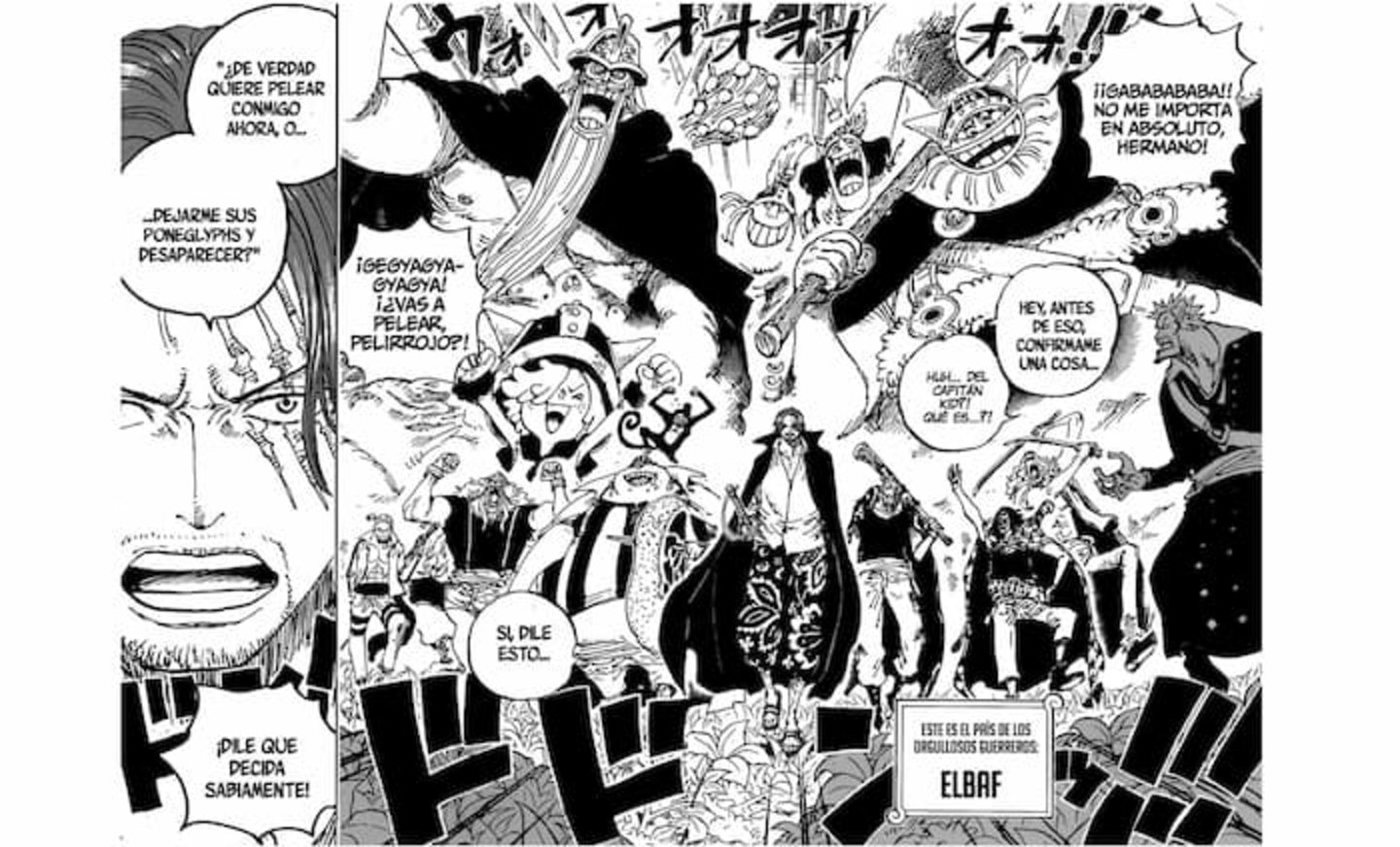 Shanks ha decidido pelear personalmente para hacerse con los Road Poneglyph que posee Kid y su tripulación lo que confirma el interés del Pelirrojo en el One Piece