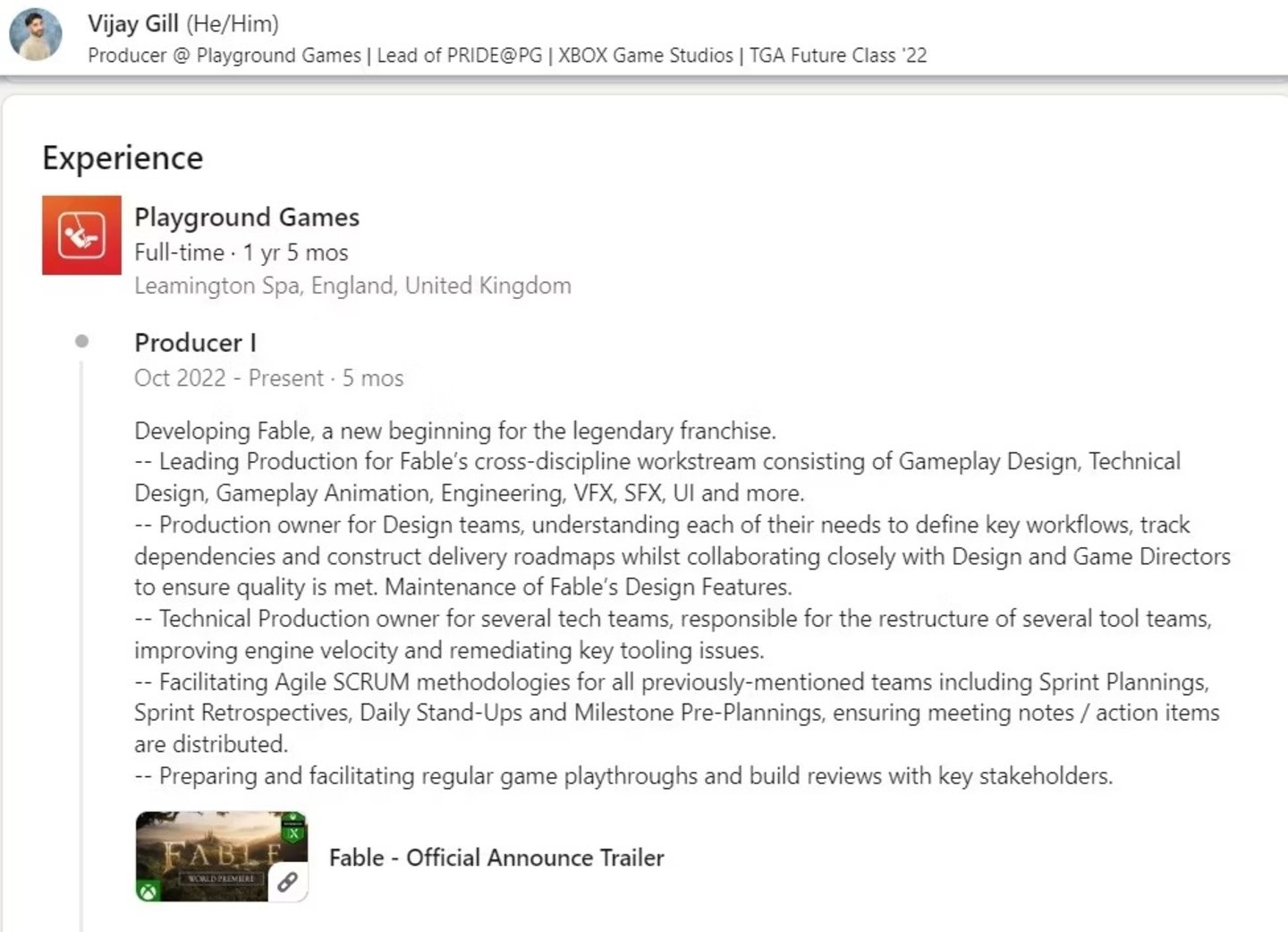 Fable comparte nuevos detalles de su desarrollo en Xbox y está más avanzado de lo que crees
