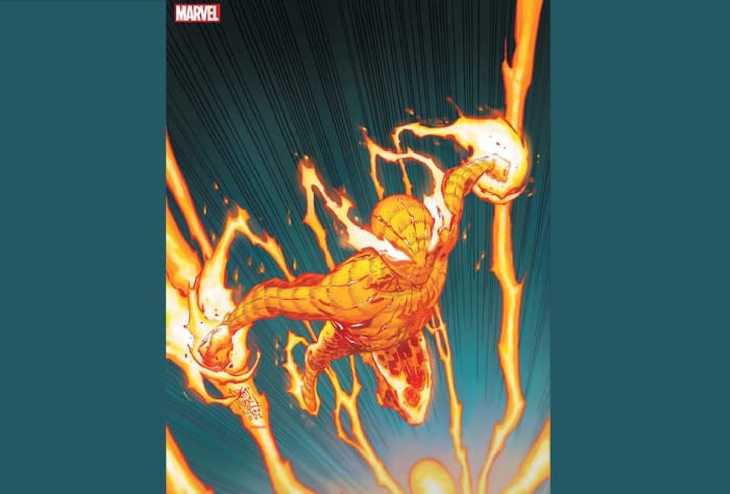 Así luce la representación de la fusión entre Spider-Man y la Antorcha Humana de Marvel