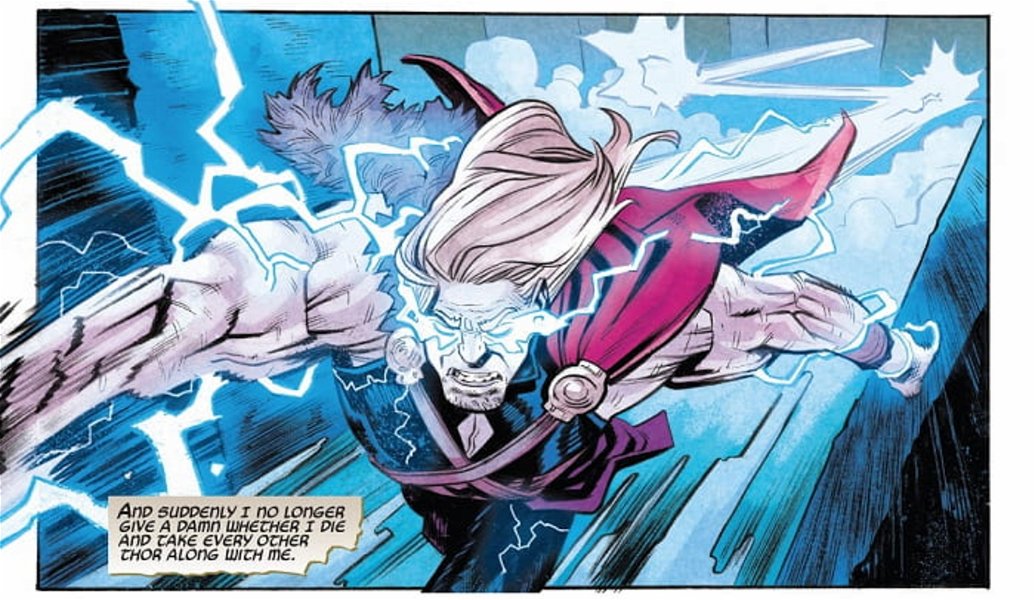 Thor enfurecido porque el "Svartalfvenom" ataca a su madre, Freyja