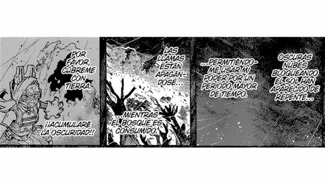 Tokoyami explicando cómo ha logrado acumular la oscuridad para incrementar su poder