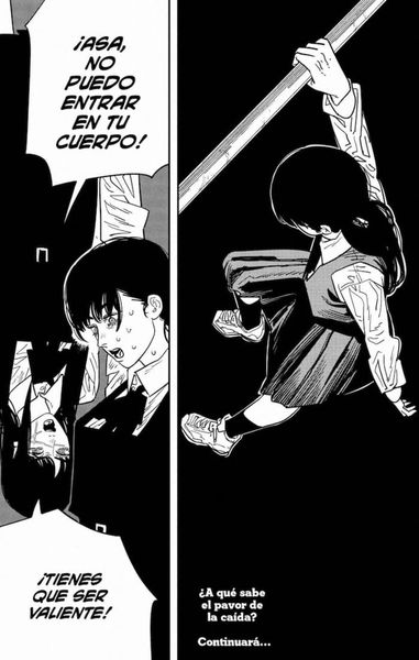 Yoru no puede hacer nada para ayudar a Asa, pues el Demonio de la Caída se lo impide