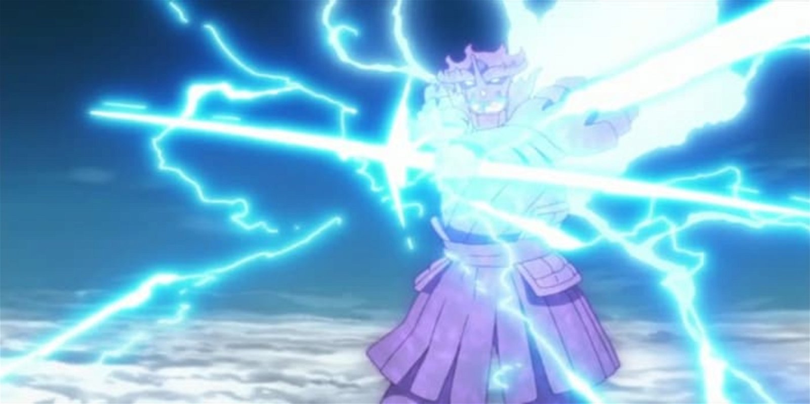 Durante su batalla final contra Naruto, Sasuke utilizó su ataque Raiton más poderoso, la Flecha de Indra