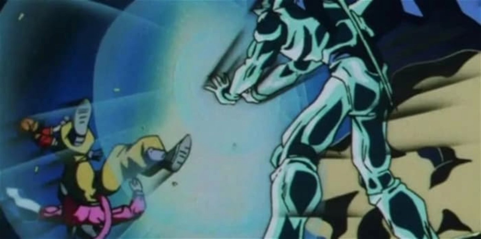 El Dragon Maligno de Tres Estrellas se ha aprovechado de la ingenuidad de Goku para atacarlo y hacer de este combate más tedioso