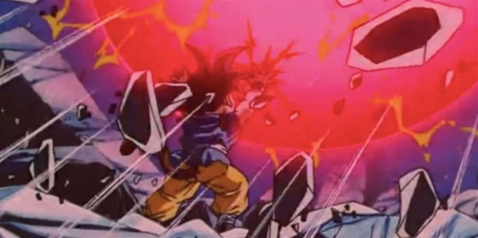 Goku se encuentra resistiendo el inmensurable poder de Omega Shenron con el cual planea destruir la Tierra