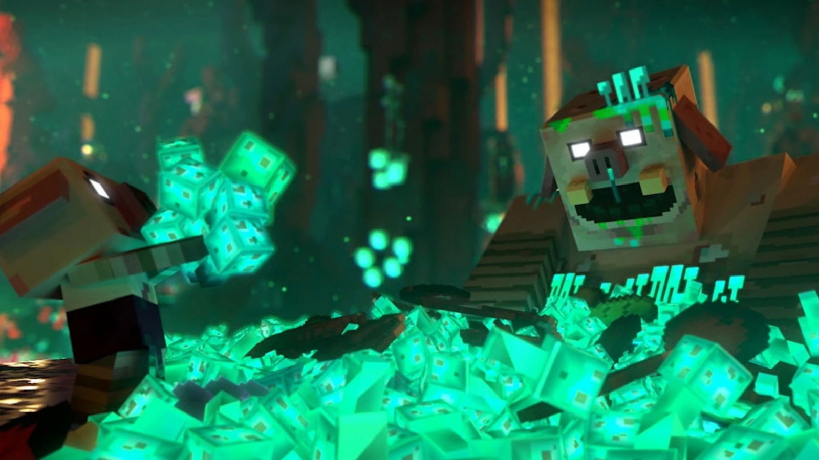 Minecraft Legends escena cinematica