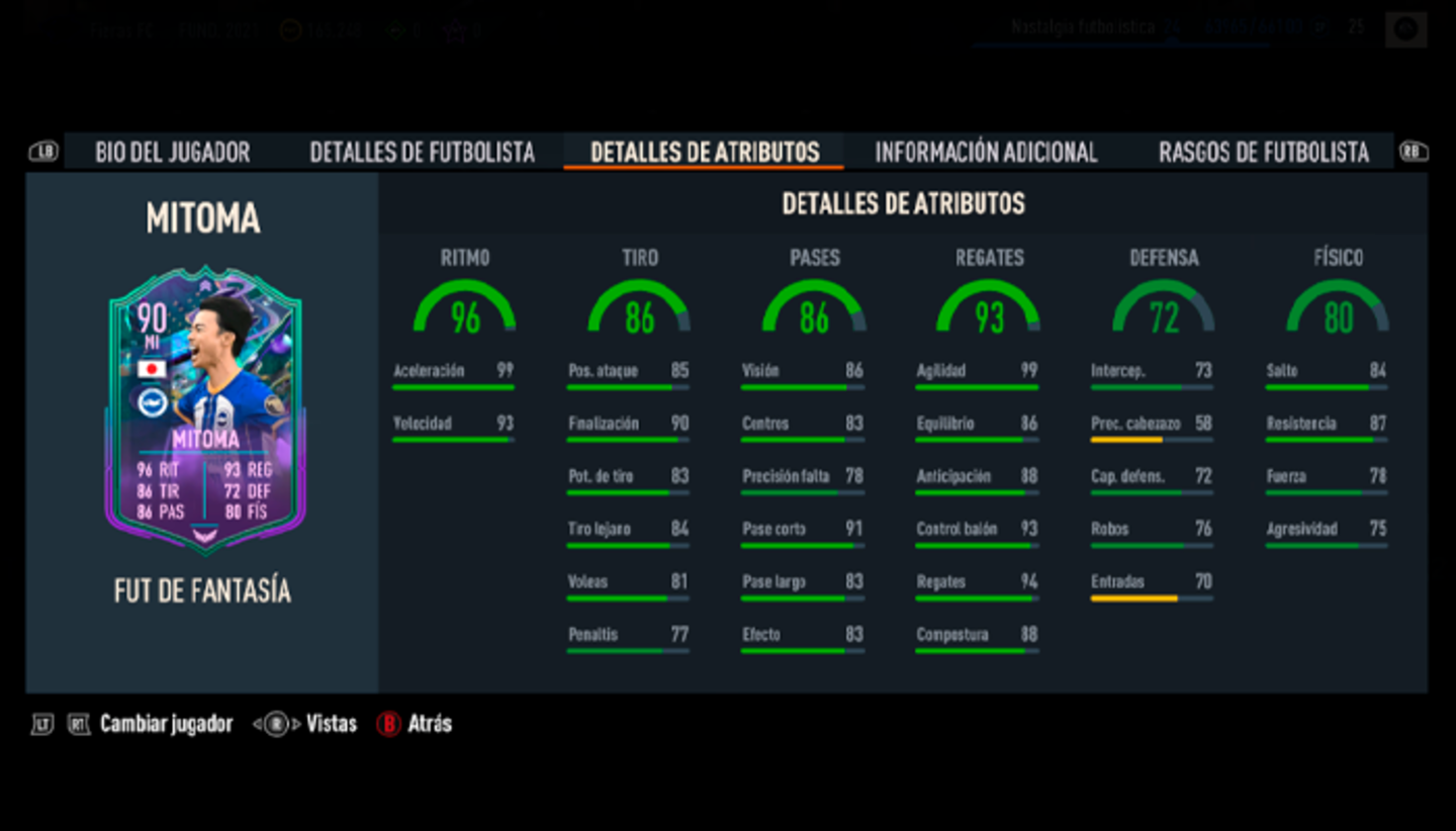 Versión FUT Fantasy de Mitoma