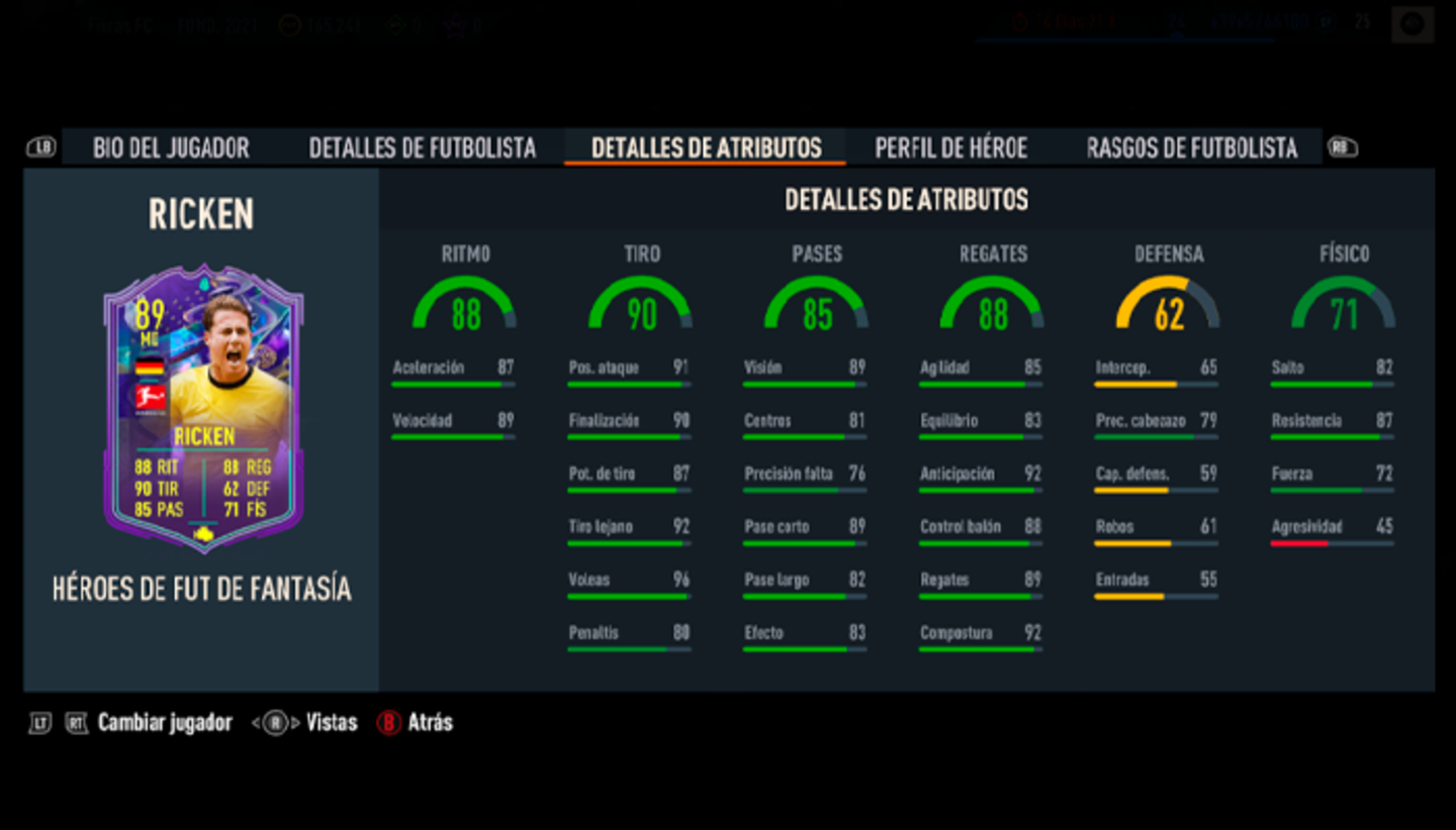 Versión FUT Fantasy de Ricken