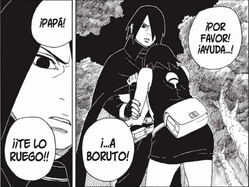 Sarada le pide a Sasuke que ayude a Boruto