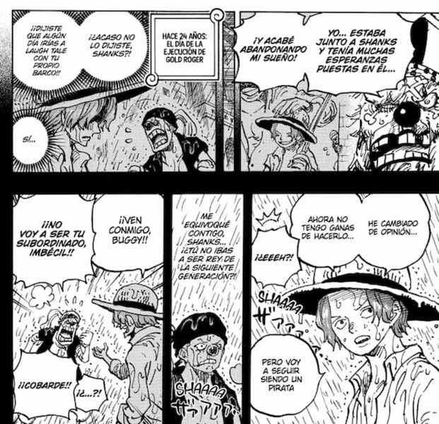 A través de un flashback de Buggy se confirma que Shanks siempre ha sido el auténtico heredero de Gol D. Roger