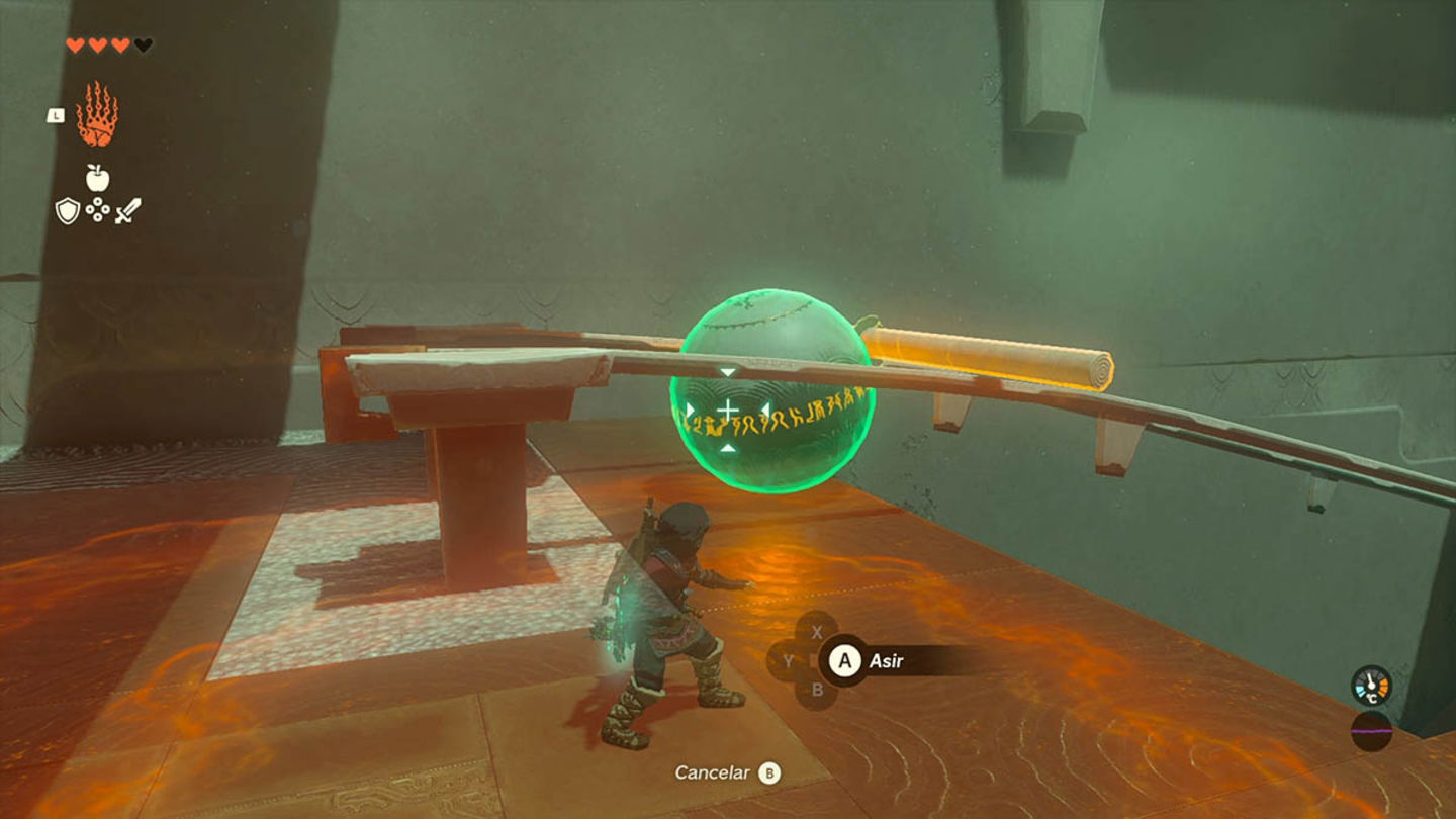 Acople de ultramano sobre raíles en Zelda Tears of the Kingdom