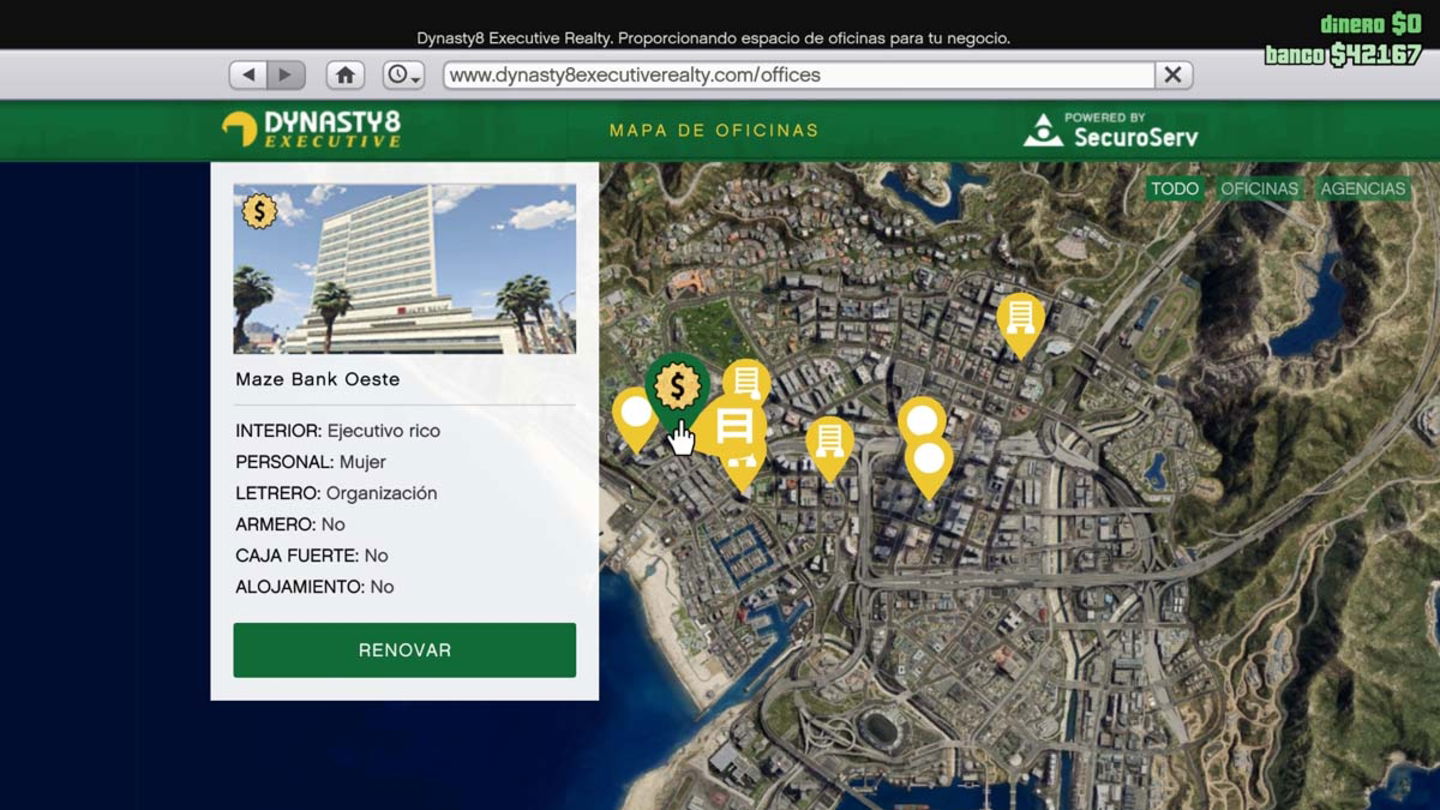 Guía GTA Online negocio dynasty 8