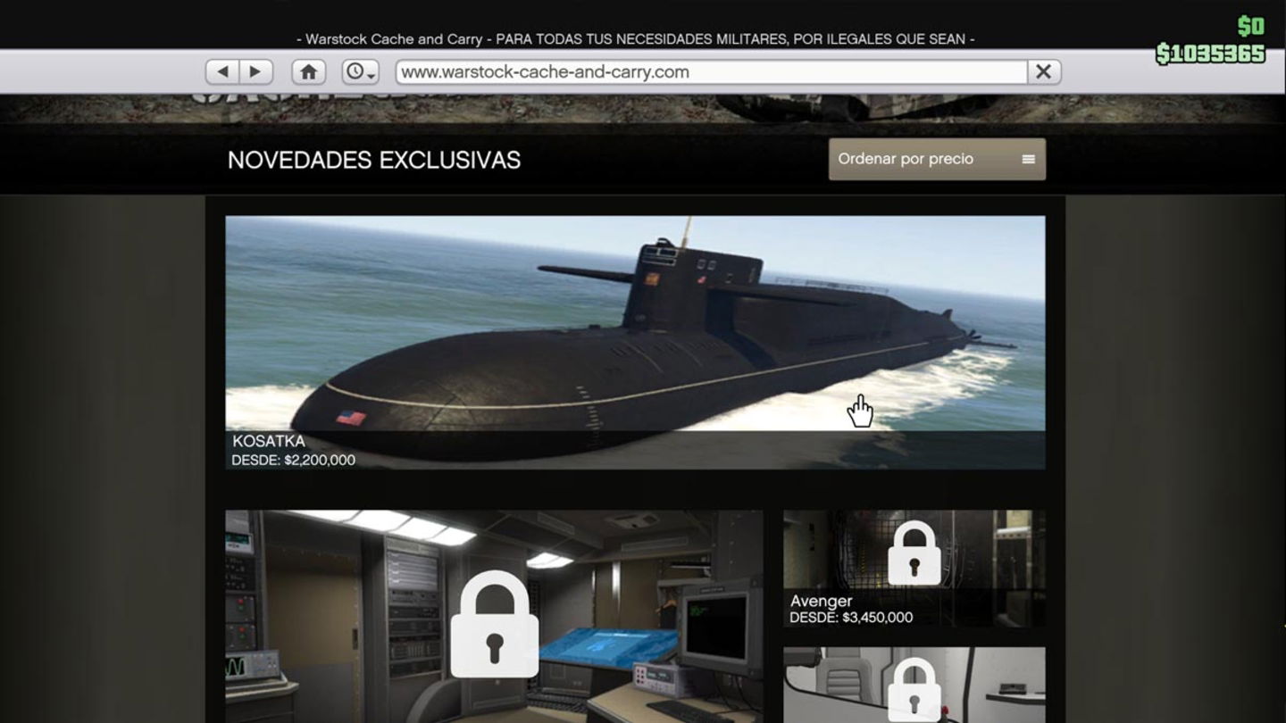 Guía GTA Online submarino kosatka