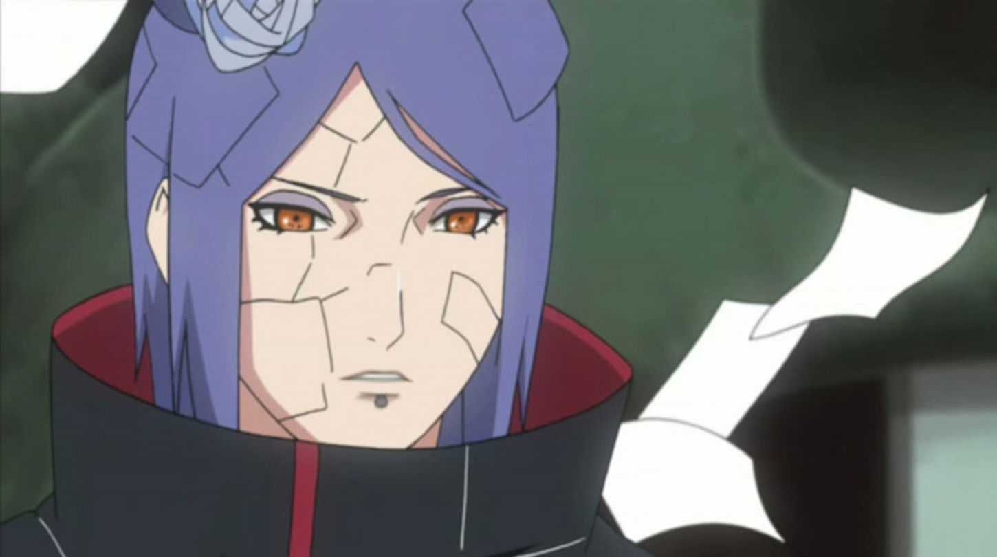 Konan fue una de los miembros fundadores de Akatsuki, junto a sus amigos Yahiko y Nagato