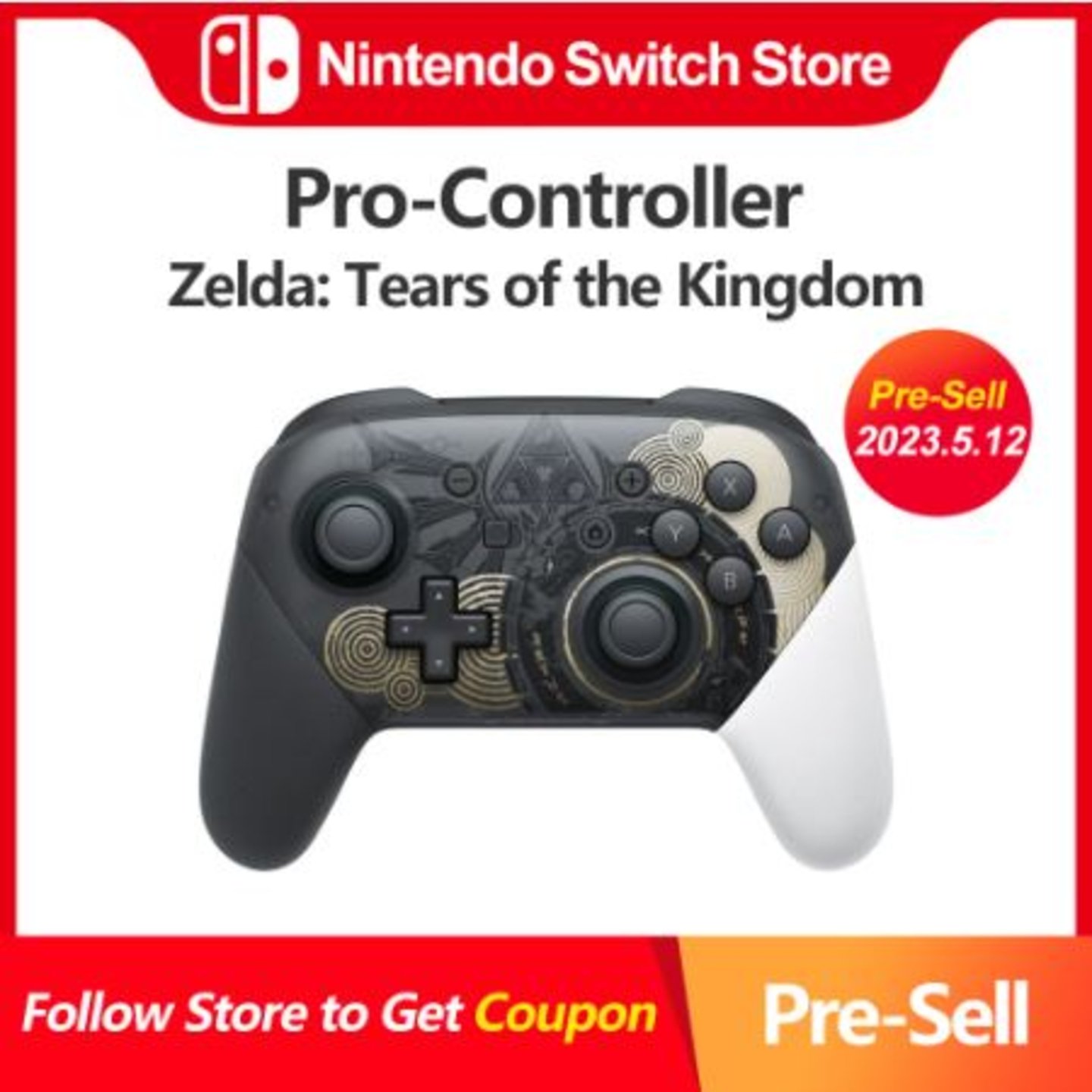 Nintendo Switch Mando Pro Controller Edición Limitada Zelda Tears Of The  Kingdom Plateado