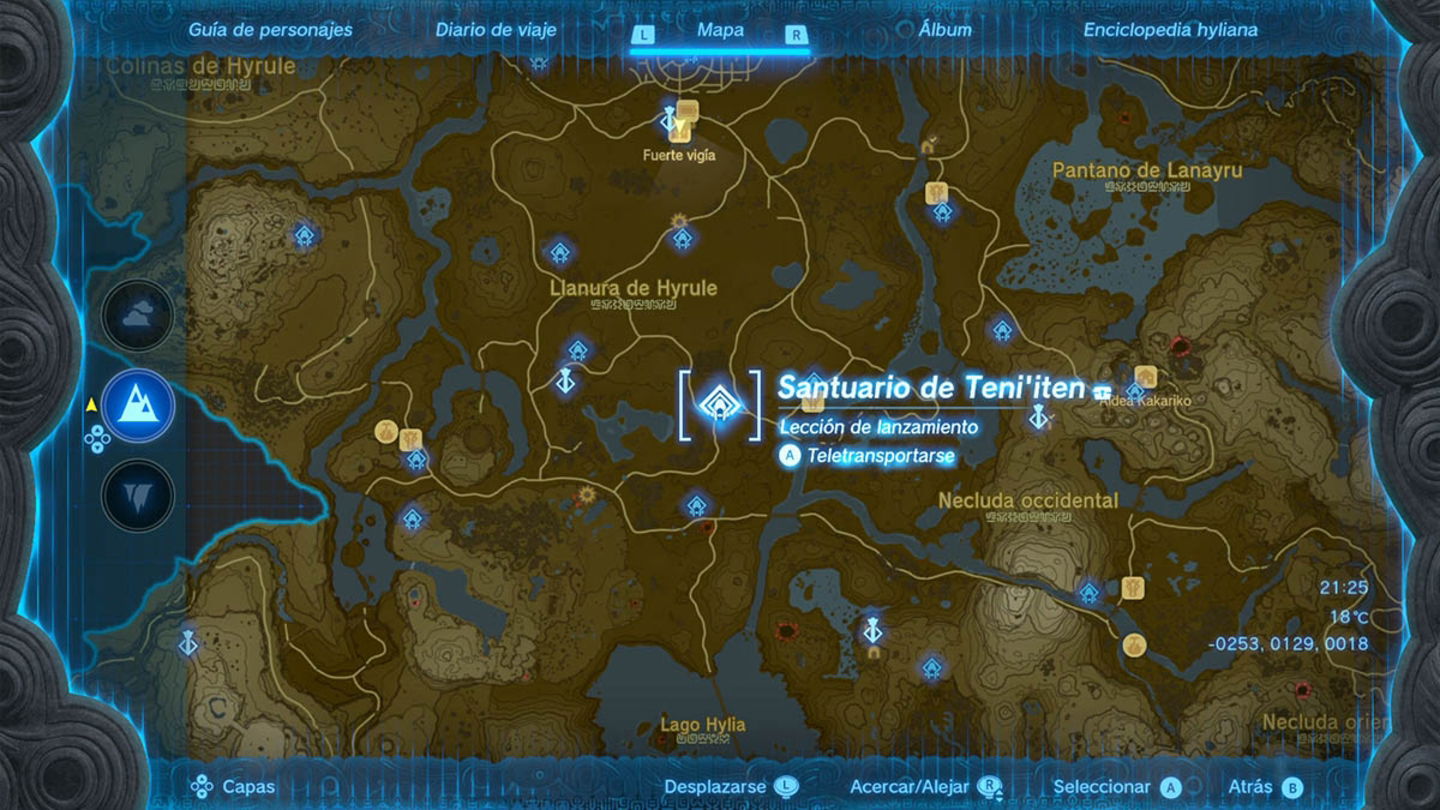 Mapa del Santuario de Teni'iten