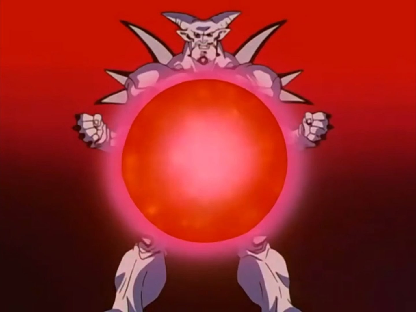 Omega Shenron utilozando la bola de energía negativan Dragon Ball GT 