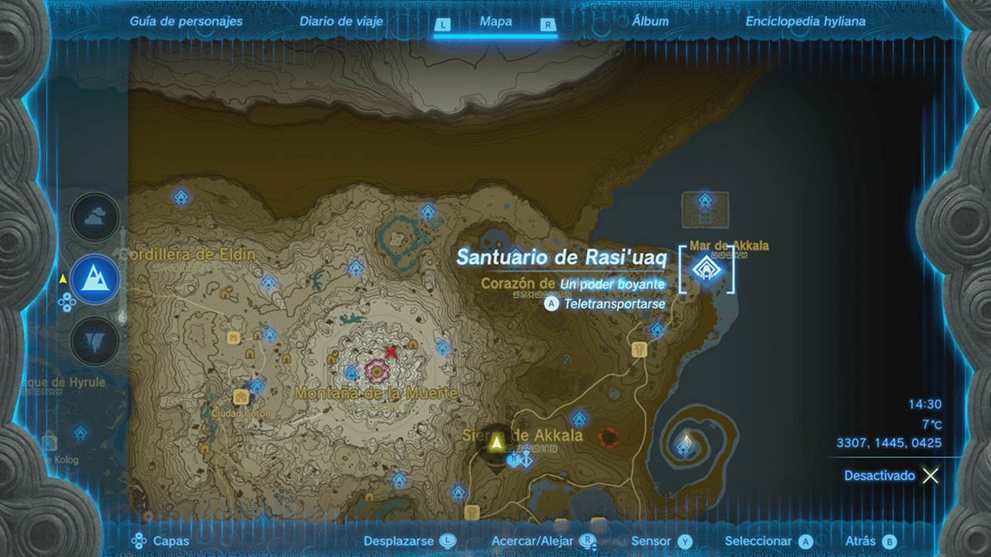 Santuario de Rasi 'uaq en Zelda Tears of the Kingdom