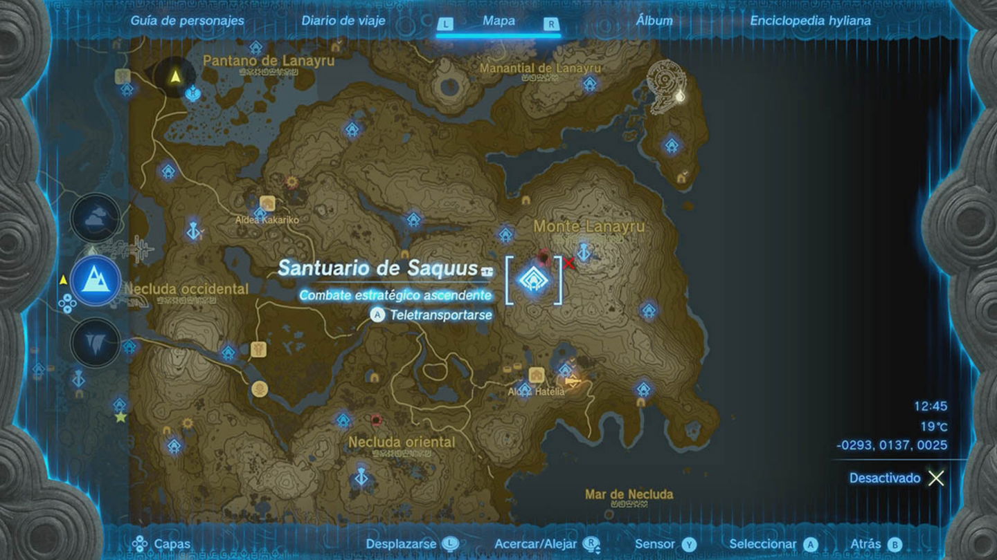 Santuario de Saquus en Zelda Tears of the Kingdom