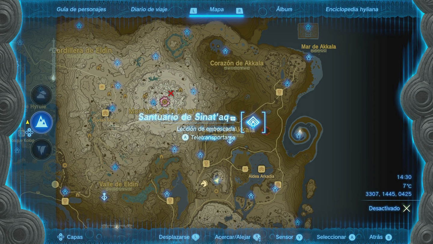 Santuario de Sinat'aq en Zelda Tears of the Kingdom