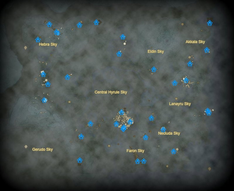 Todos los santuarios del Cielo en Zelda Tears of the Kingdom