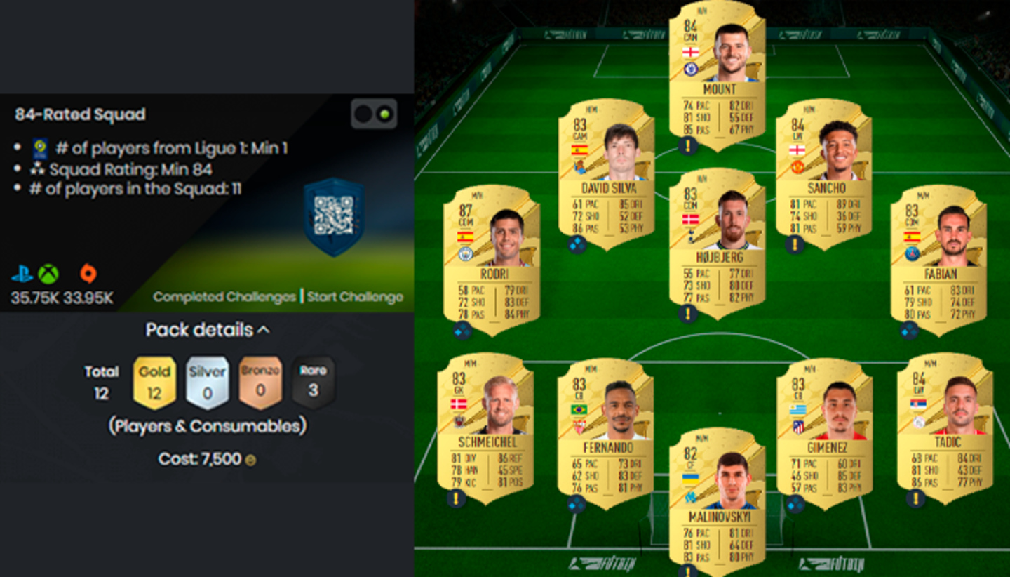 Consigue un sobre de 3 jugadores 83+ con este SBC