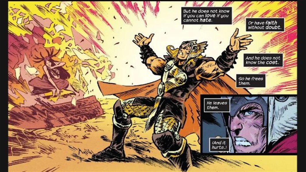 Thor usando un hechizo para revertir la magia de Doctor Doom