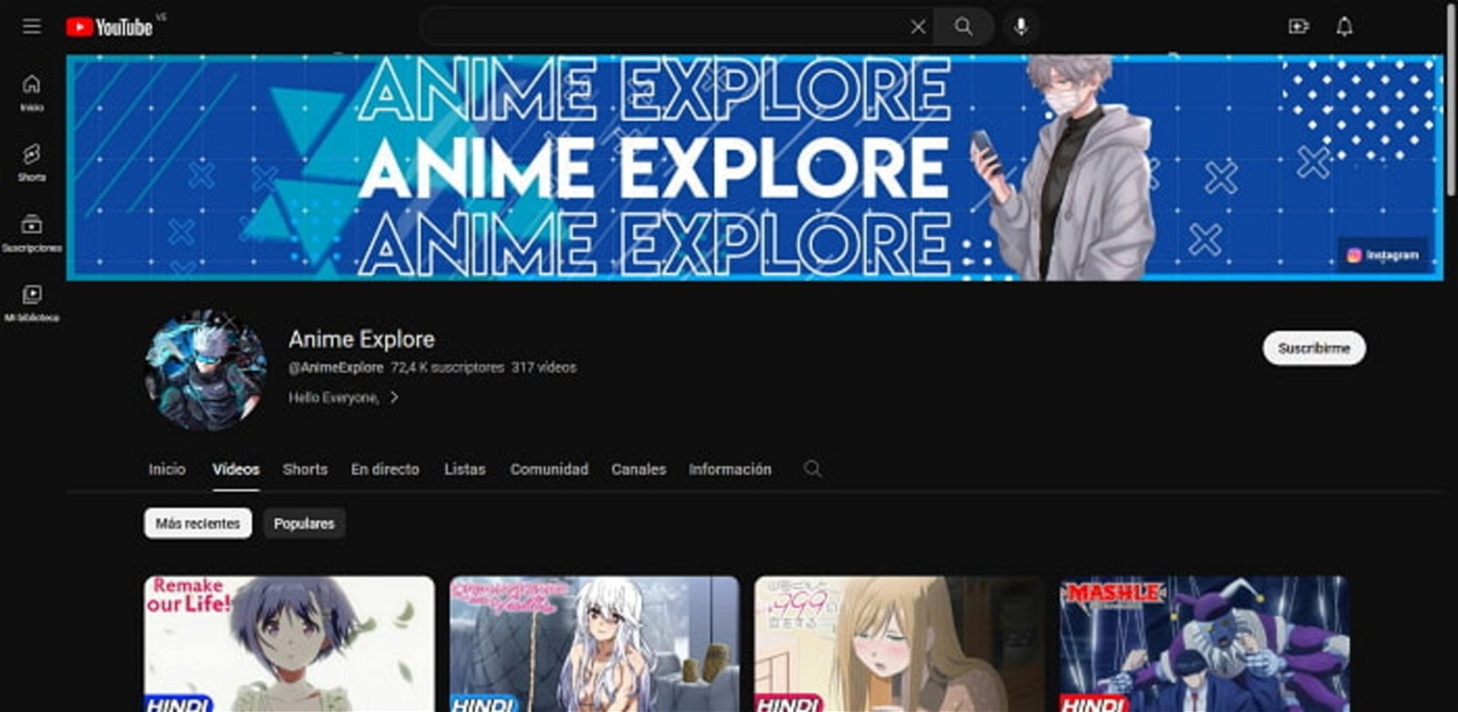 A pesar de ser uno de los canales menos reconocidos, Anime Explore es, sin dudas, un canal de Youtube de anime muy bueno