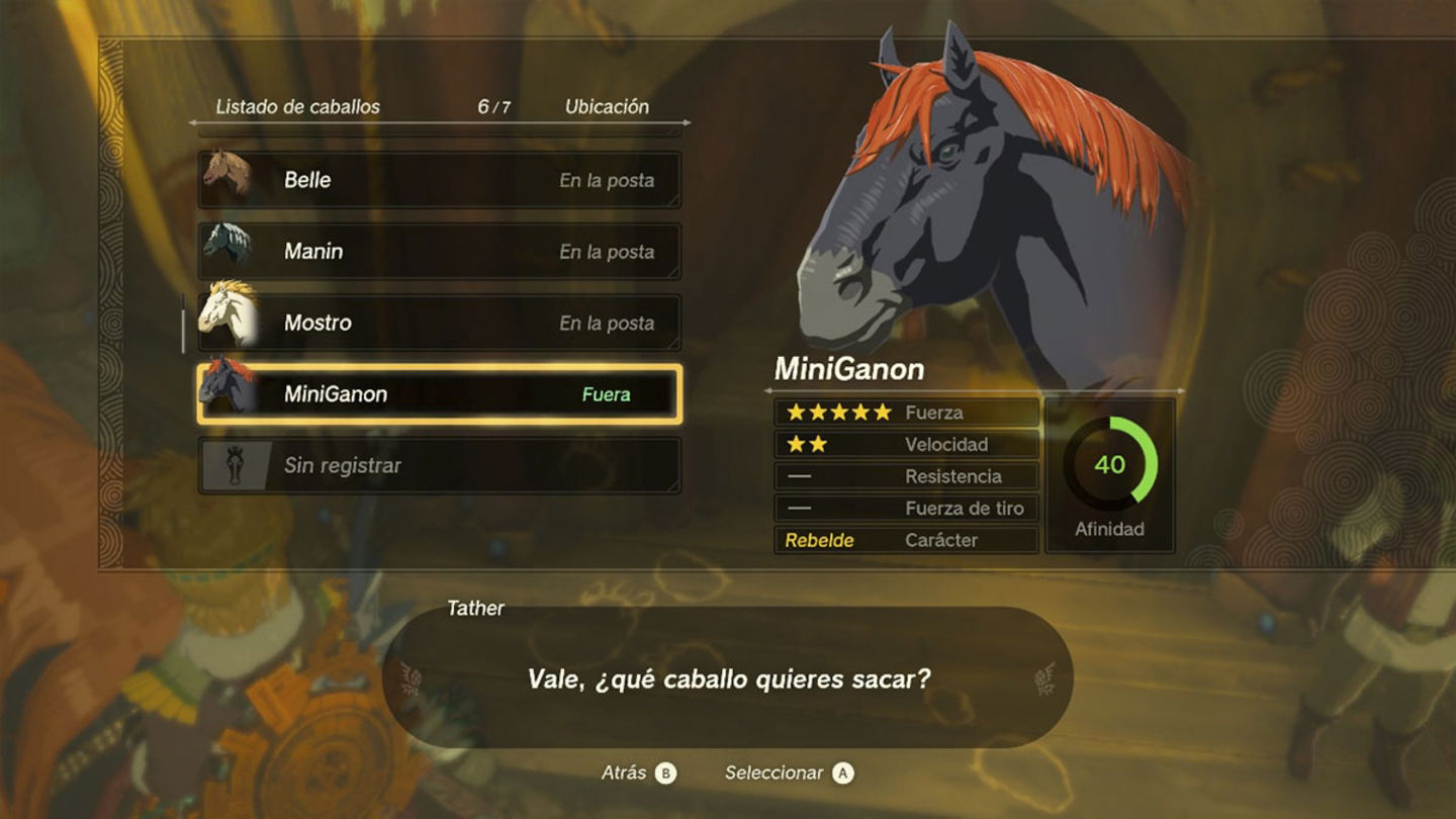 Atributos del caballo gigante de ganon en Zelda Tears of the Kingdom