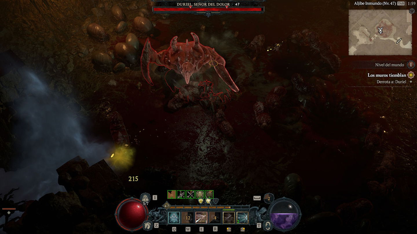 Batalla contra Duriel en Diablo IV