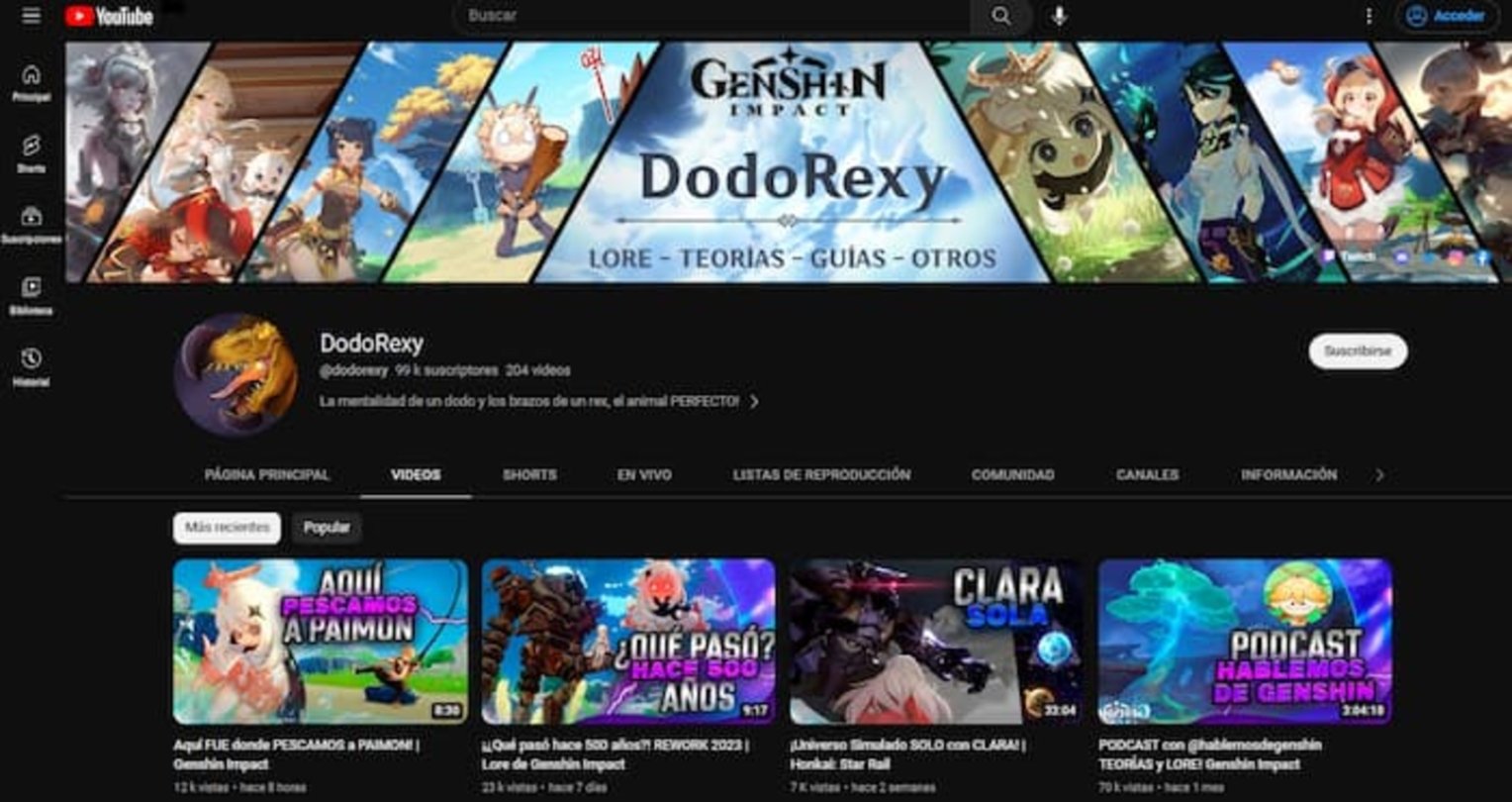 Canal de Youtube de DodoRexy
