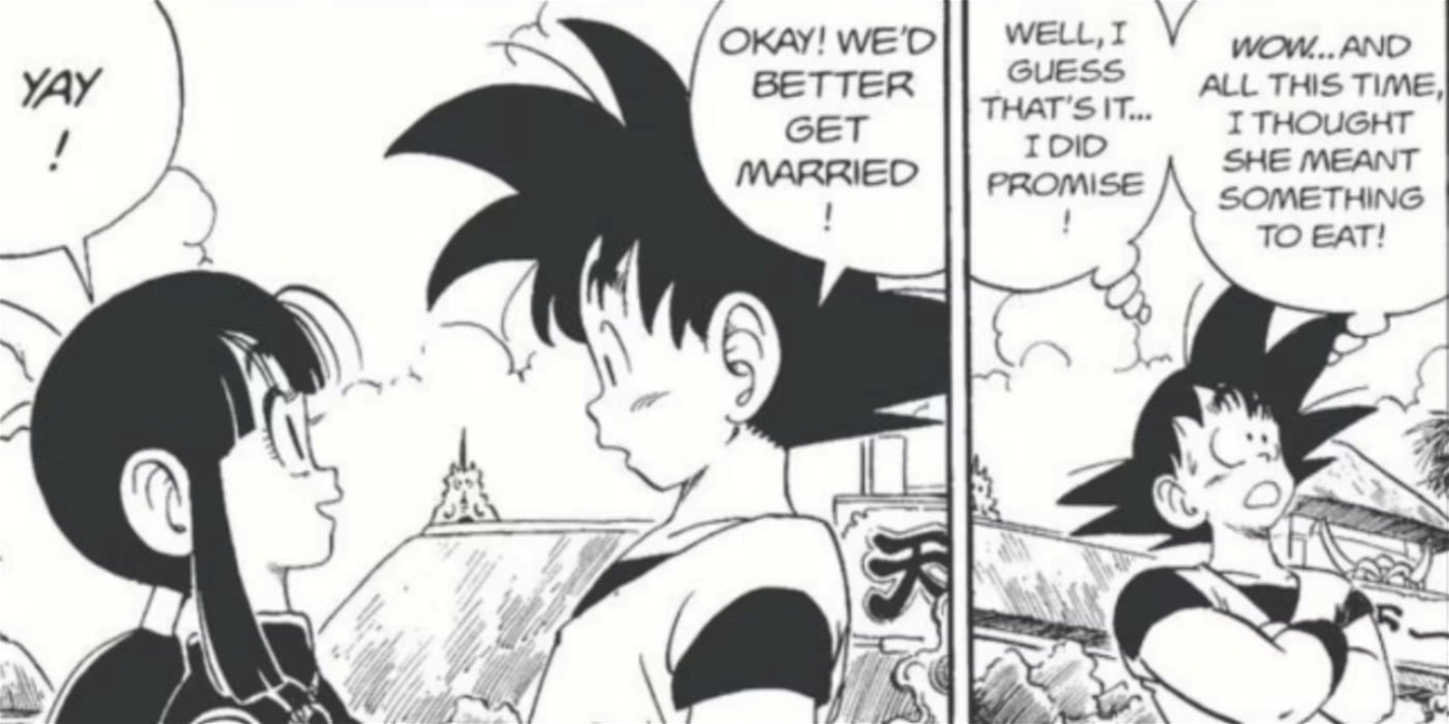 Goku y Chi Chi deciden casarse