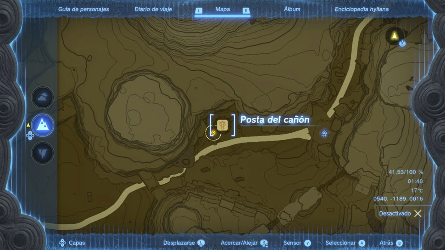 Posta del cañon en Zelda Tears of the Kingdom