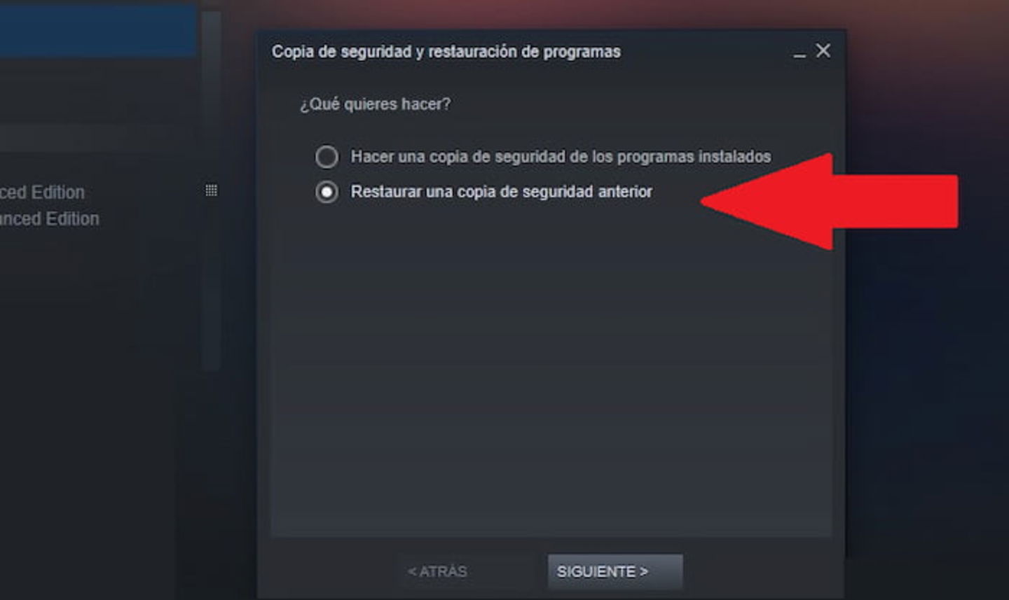 Steam te permite instalar los juegos respaldados en otro PC sin tener que descargarlos