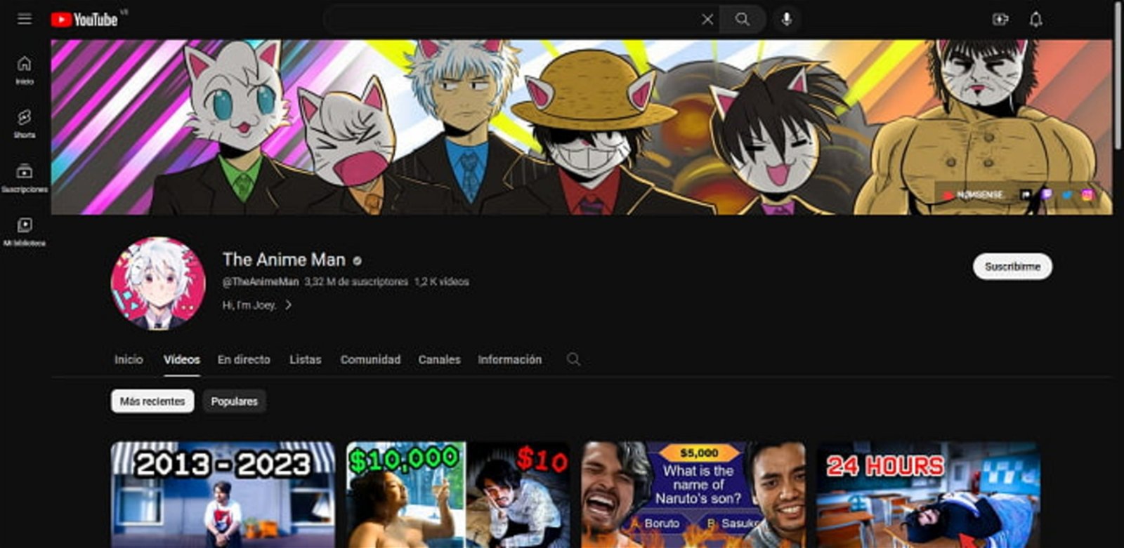 The Anime Man es uno de los canales de Youtube de anime más reconocidos actualmente